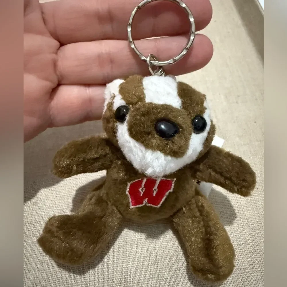 University of Wisconsin Bucky Badger + Keychain Mascot– Soft Mini Stuffed Toy 5”